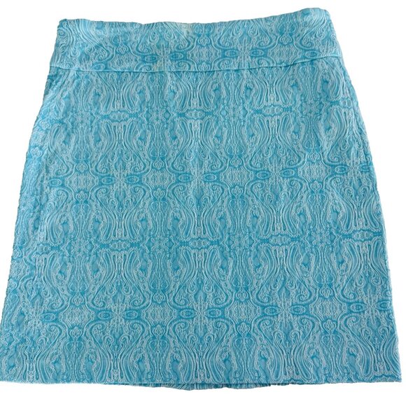 Lulu B Turquoise & White Patterned Skirt Size 10 - Picture 3 of 11